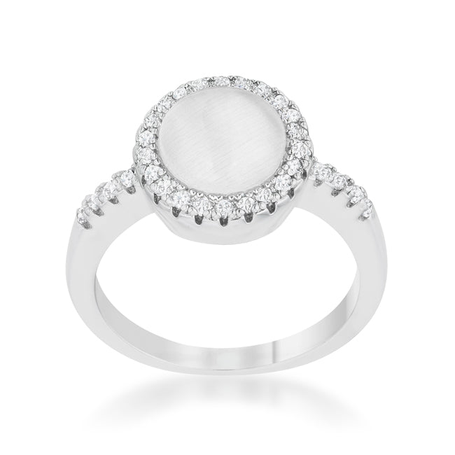 Desired Whisper Couture Line Patricia 0.3ct CZ White Cats Eye Rhodium Classic Ring - Friggin Jewelry Fashion