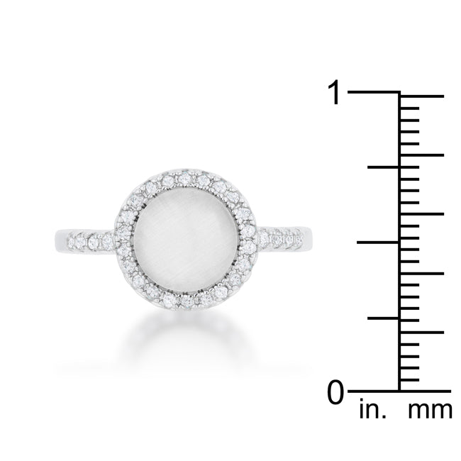 Desired Whisper Couture Line Patricia 0.3ct CZ White Cats Eye Rhodium Classic Ring - Friggin Jewelry Fashion