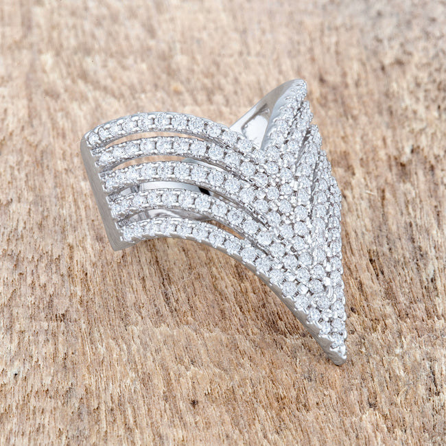Timeless Spark Heritage Edit Vera 1.42ct CZ Rhodium Vintage Inspired Cocktail Ring - Friggin Jewelry Fashion
