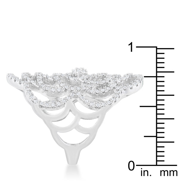 Modern Heroine Classic Edit Rosa 1.25ct CZ Rhodium Filigree Cocktail Ring - Friggin Jewelry Fashion