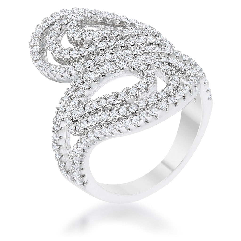 Starborn Spark Contemporary Icon Serina 1ct CZ Rhodium Pave Circle Ring - Friggin Jewelry Fashion