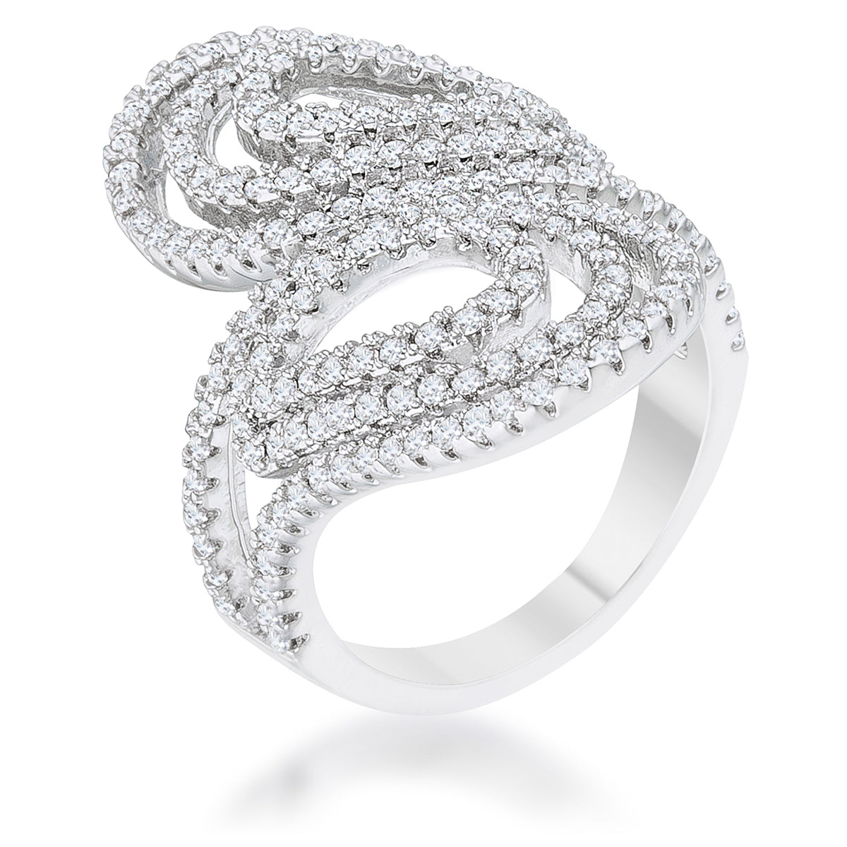 Starborn Spark Contemporary Icon Serina 1ct CZ Rhodium Pave Circle Ring - Friggin Jewelry Fashion