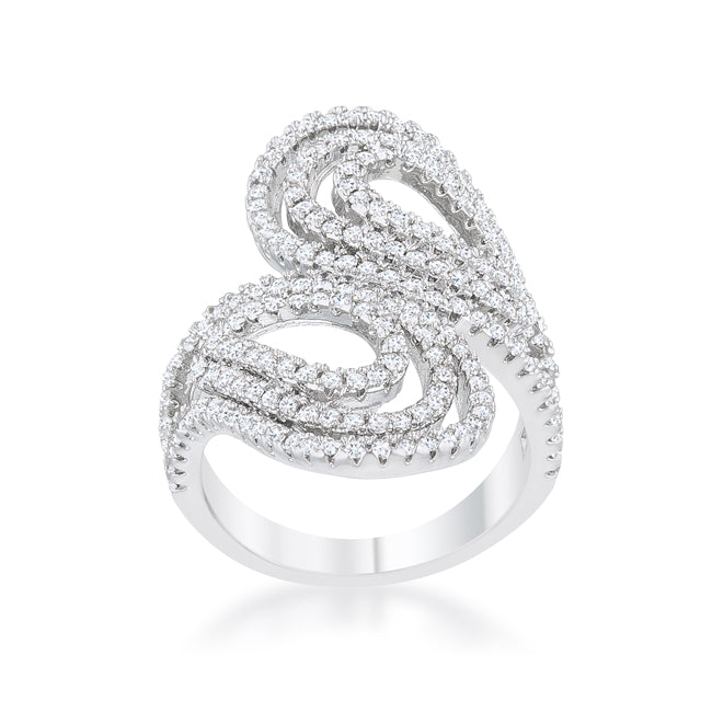 Starborn Spark Contemporary Icon Serina 1ct CZ Rhodium Pave Circle Ring - Friggin Jewelry Fashion