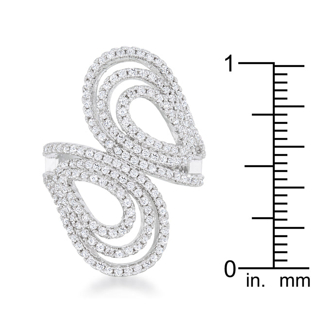 Starborn Spark Contemporary Icon Serina 1ct CZ Rhodium Pave Circle Ring - Friggin Jewelry Fashion