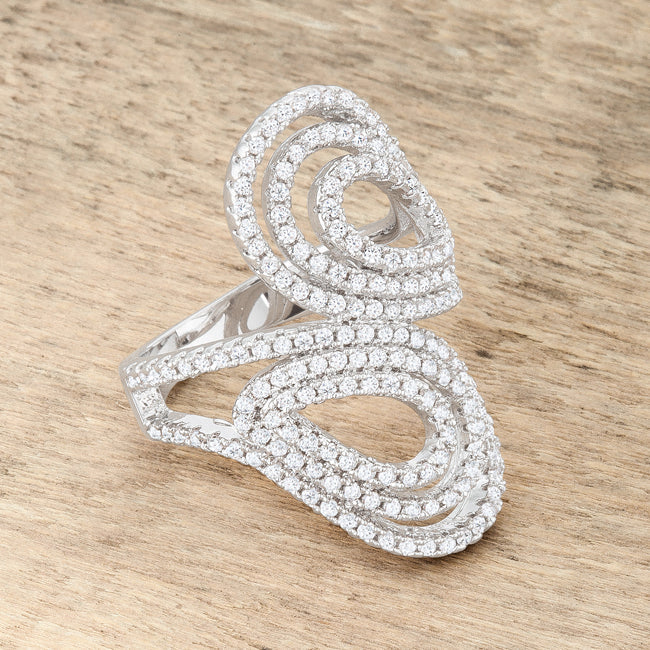 Starborn Spark Contemporary Icon Serina 1ct CZ Rhodium Pave Circle Ring - Friggin Jewelry Fashion
