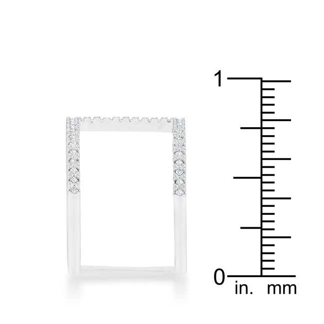 Polished Play Signature Line Christina 0.3ct CZ Rhodium Open Contemporary Wide Ring - Friggin Jewelry Fashion