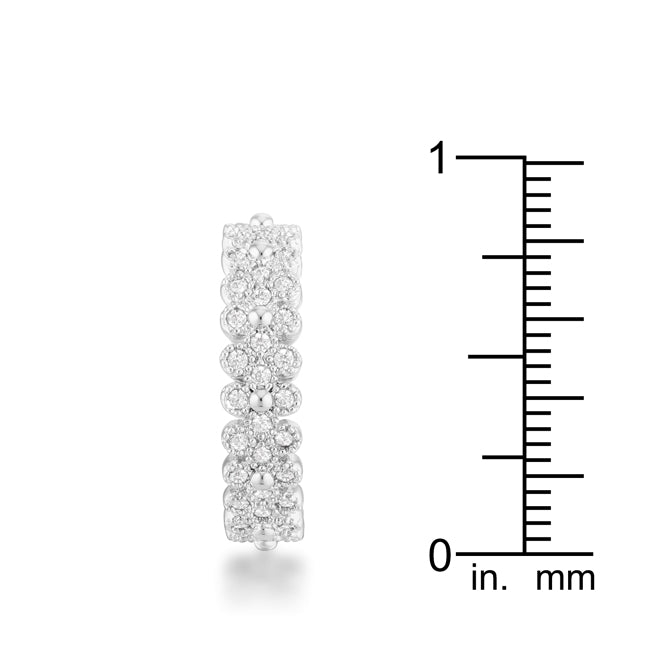 Everyday Whisper Icon Edit Clara 1ct CZ Rhodium Textured Bezel Set Eternity Ring - Friggin Jewelry Fashion