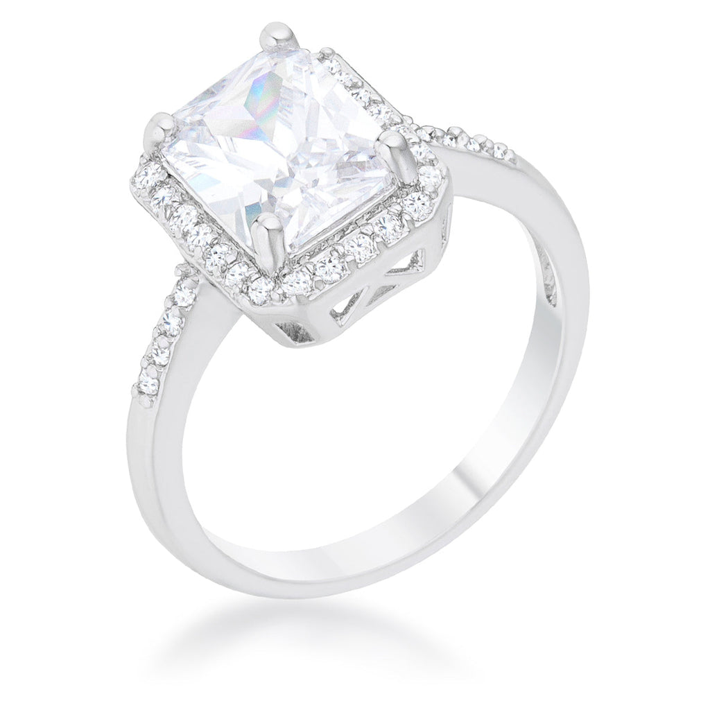 Modern Spark Heritage Edit Ariana 2.95ct CZ Rhodium Classic Ring - Friggin Jewelry Fashion