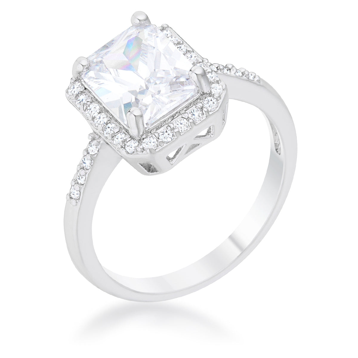 Modern Spark Heritage Edit Ariana 2.95ct CZ Rhodium Classic Ring - Friggin Jewelry Fashion