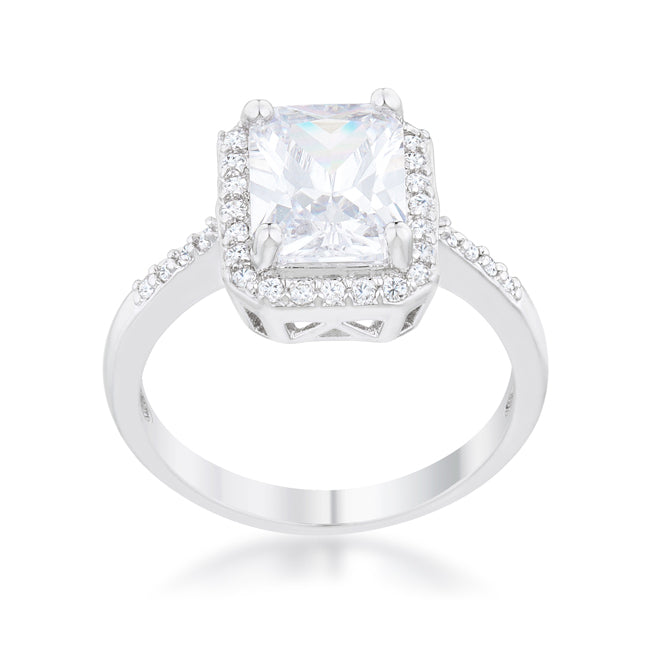 Modern Spark Heritage Edit Ariana 2.95ct CZ Rhodium Classic Ring - Friggin Jewelry Fashion