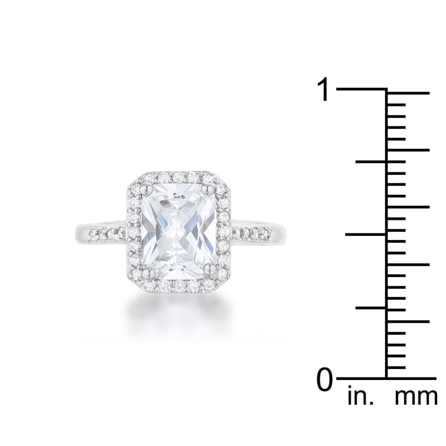 Modern Spark Heritage Edit Ariana 2.95ct CZ Rhodium Classic Ring - Friggin Jewelry Fashion