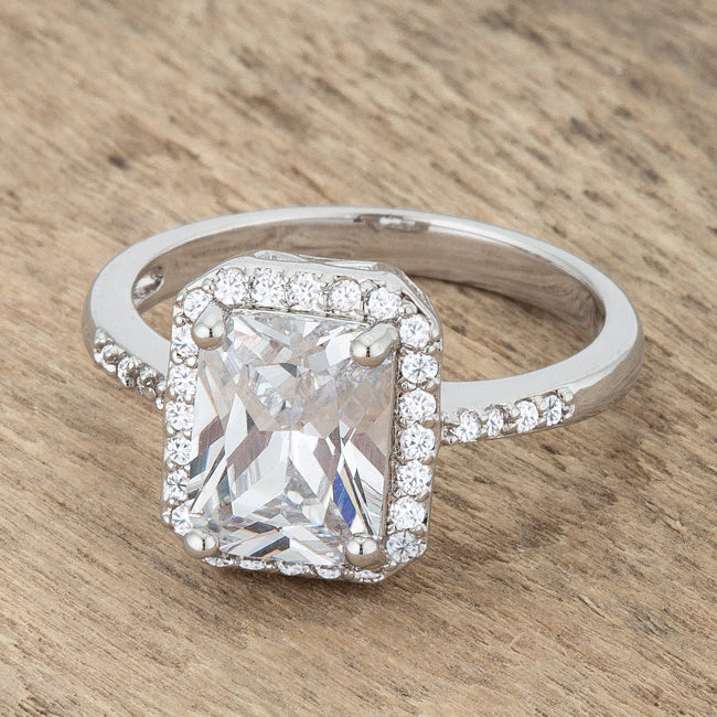 Modern Spark Heritage Edit Ariana 2.95ct CZ Rhodium Classic Ring - Friggin Jewelry Fashion