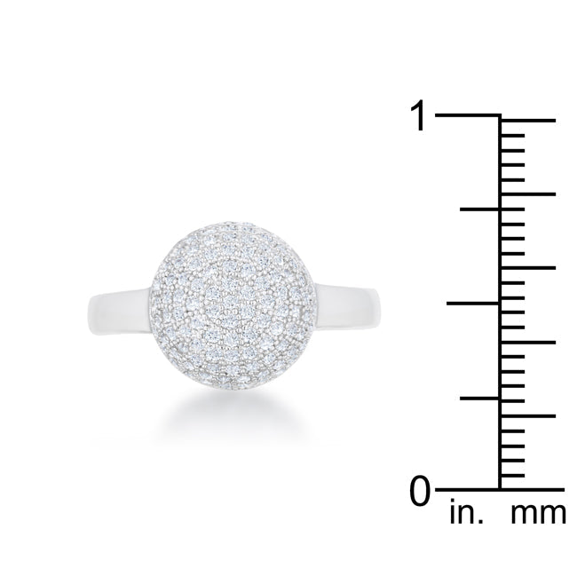 Whisper Detail Classic Edit Brie 0.6ct CZ Rhodium Contemporary Sphere Ring - Friggin Jewelry Fashion