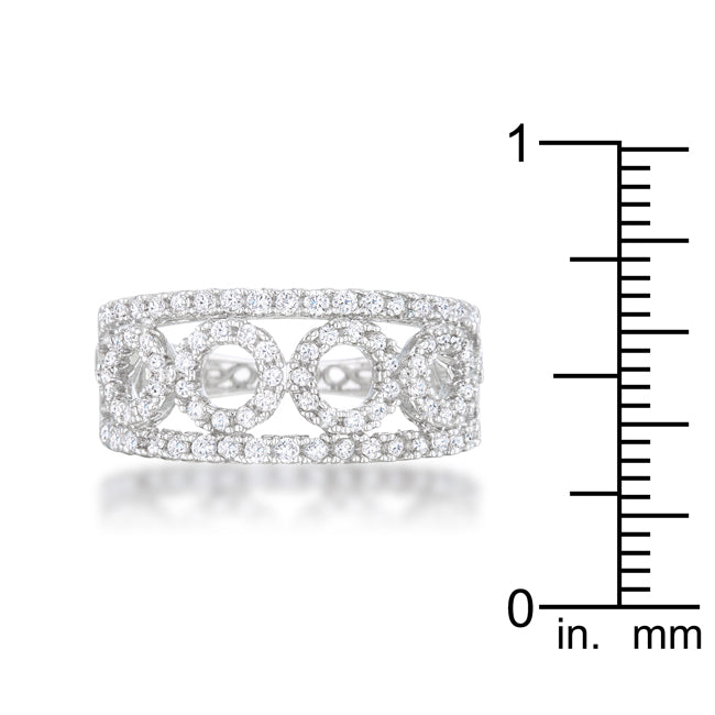 Tempting Edge Couture Line Rina 0.5ct CZ Rhodium Contemporary Band Ring - Friggin Jewelry Fashion