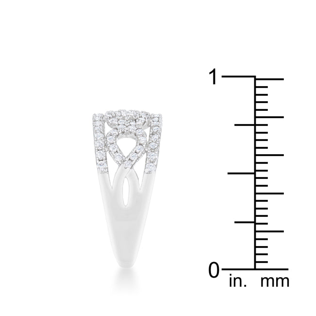 Tempting Edge Couture Line Rina 0.5ct CZ Rhodium Contemporary Band Ring - Friggin Jewelry Fashion