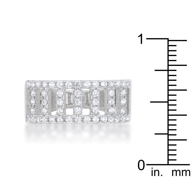 Sultry Edge Classic Muse Rey 0.5ct CZ Rhodium Contemporary Band Ring - Friggin Jewelry Fashion