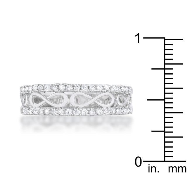 Captivating Edge Modern Icon Rema 0.4ct CZ Rhodium Contemporary Infinity Band Ring - Friggin Jewelry Fashion