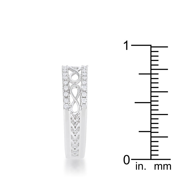 Captivating Edge Modern Icon Rema 0.4ct CZ Rhodium Contemporary Infinity Band Ring - Friggin Jewelry Fashion