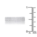 Lustre Detail Studio Line Chare 1.3ct CZ Rhodium Classic Band Ring - Friggin Jewelry Fashion