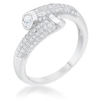 Iconic Whisper Everyday Line Perry 0.62ct CZ Rhodium Contemporary Wrap Ring - Friggin Jewelry Fashion