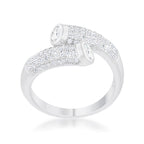 Iconic Whisper Everyday Line Perry 0.62ct CZ Rhodium Contemporary Wrap Ring - Friggin Jewelry Fashion