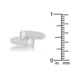 Iconic Whisper Everyday Line Perry 0.62ct CZ Rhodium Contemporary Wrap Ring - Friggin Jewelry Fashion