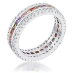 Polished Legacy Icon Series Paula 1.75ct Multicolor CZ Classic Band Ring - Friggin Jewelry Fashion