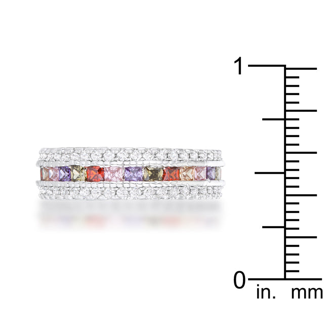 Polished Legacy Icon Series Paula 1.75ct Multicolor CZ Classic Band Ring - Friggin Jewelry Fashion
