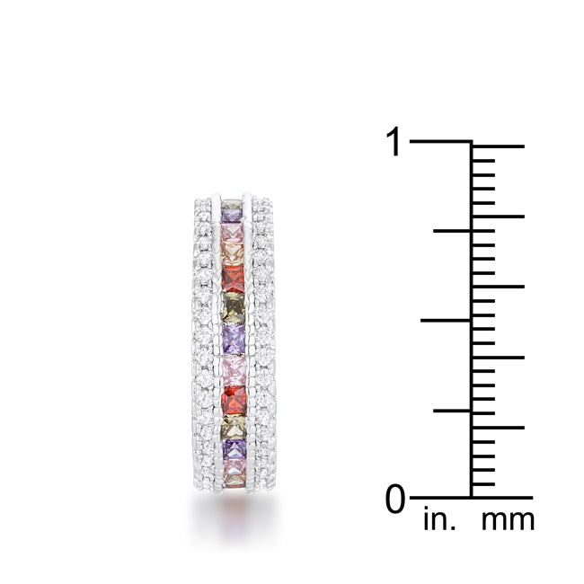 Polished Legacy Icon Series Paula 1.75ct Multicolor CZ Classic Band Ring - Friggin Jewelry Fashion