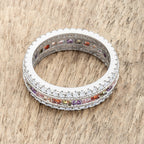 Polished Legacy Icon Series Paula 1.75ct Multicolor CZ Classic Band Ring - Friggin Jewelry Fashion
