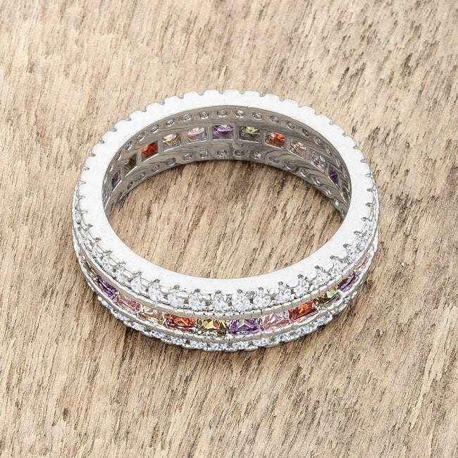Polished Legacy Icon Series Paula 1.75ct Multicolor CZ Classic Band Ring - Friggin Jewelry Fashion