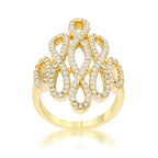 Cheeky Rebel Bold Edit Natasha 0.94ct CZ 14k Gold Contemporary Cocktail Ring - Friggin Jewelry Fashion