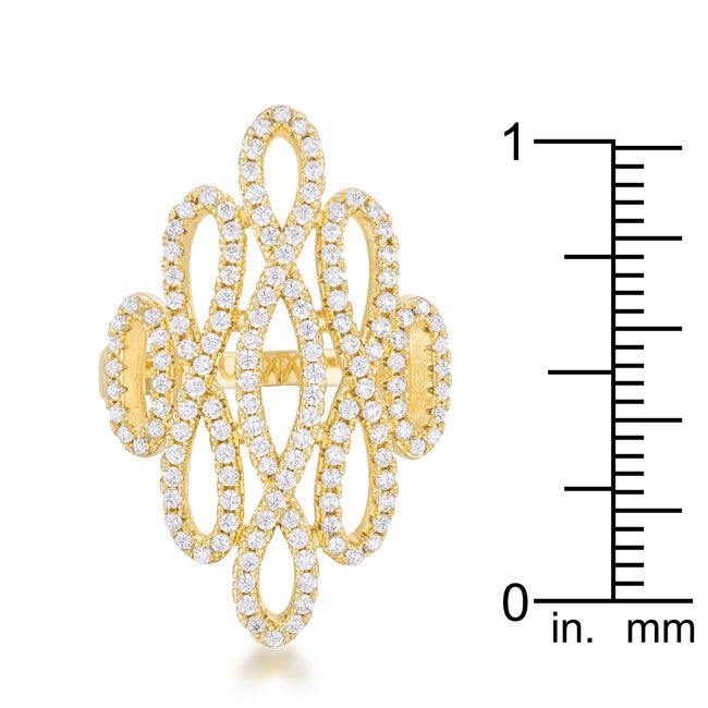 Cheeky Rebel Bold Edit Natasha 0.94ct CZ 14k Gold Contemporary Cocktail Ring - Friggin Jewelry Fashion