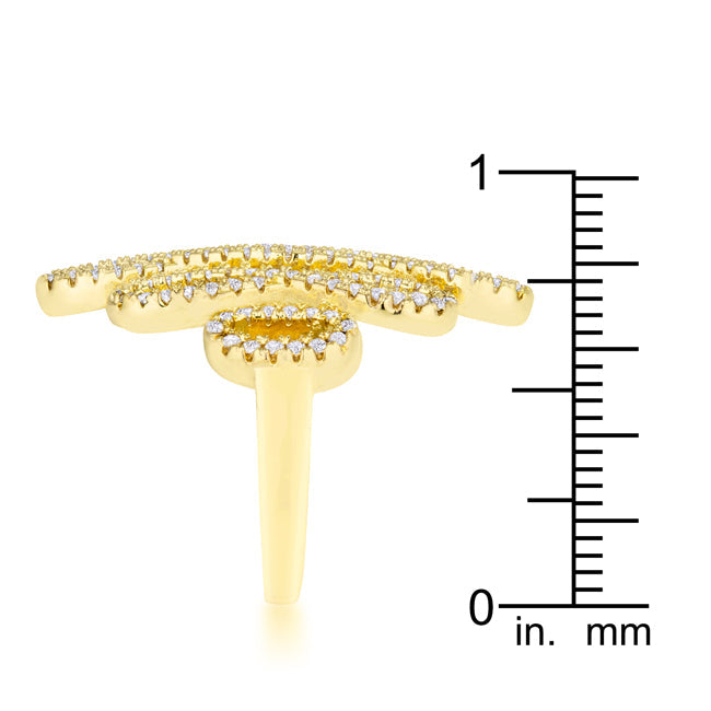 Cheeky Rebel Bold Edit Natasha 0.94ct CZ 14k Gold Contemporary Cocktail Ring - Friggin Jewelry Fashion