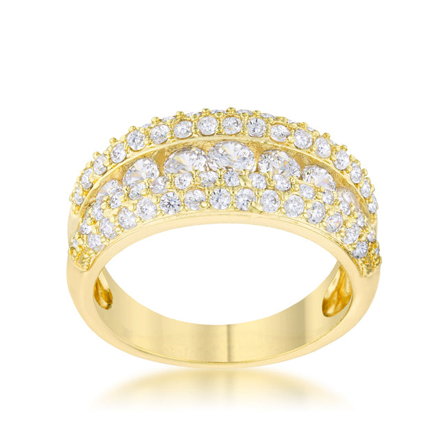 Rebel Edge Signature Form Luna 1.1ct CZ 14k Gold Classic Band Ring - Friggin Jewelry Fashion