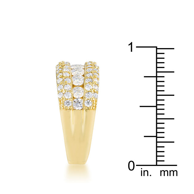 Rebel Edge Signature Form Luna 1.1ct CZ 14k Gold Classic Band Ring - Friggin Jewelry Fashion