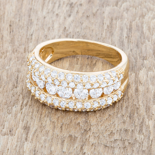 Rebel Edge Signature Form Luna 1.1ct CZ 14k Gold Classic Band Ring - Friggin Jewelry Fashion
