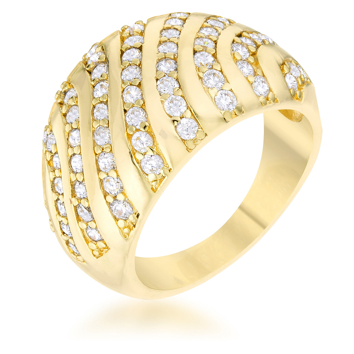 Confident Whisper Signature Edit Shayla 0.95ct CZ 14k Gold Contemporary Dome Ring - Friggin Jewelry Fashion