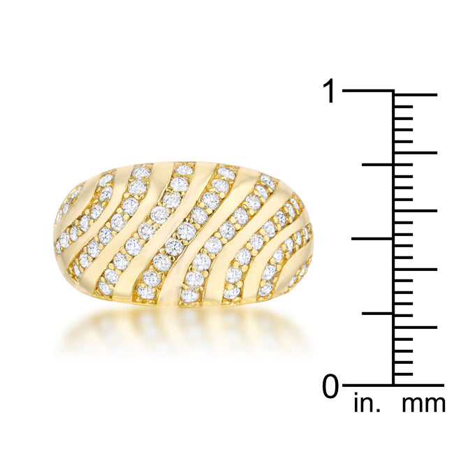 Confident Whisper Signature Edit Shayla 0.95ct CZ 14k Gold Contemporary Dome Ring - Friggin Jewelry Fashion