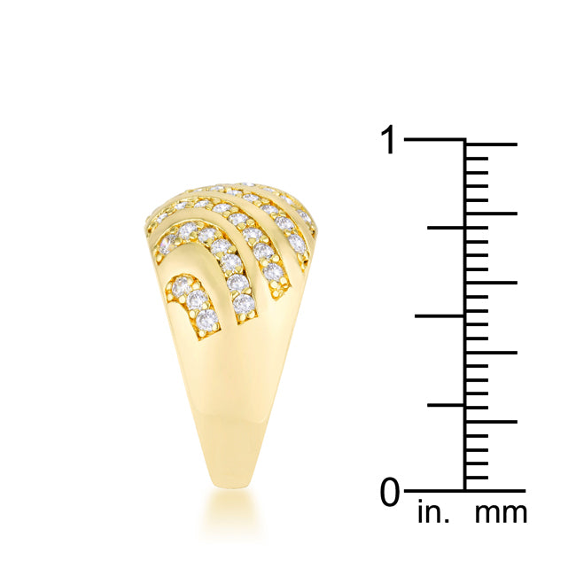 Confident Whisper Signature Edit Shayla 0.95ct CZ 14k Gold Contemporary Dome Ring - Friggin Jewelry Fashion