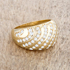 Confident Whisper Signature Edit Shayla 0.95ct CZ 14k Gold Contemporary Dome Ring - Friggin Jewelry Fashion