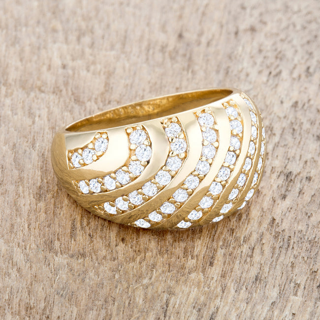 Confident Whisper Signature Edit Shayla 0.95ct CZ 14k Gold Contemporary Dome Ring - Friggin Jewelry Fashion