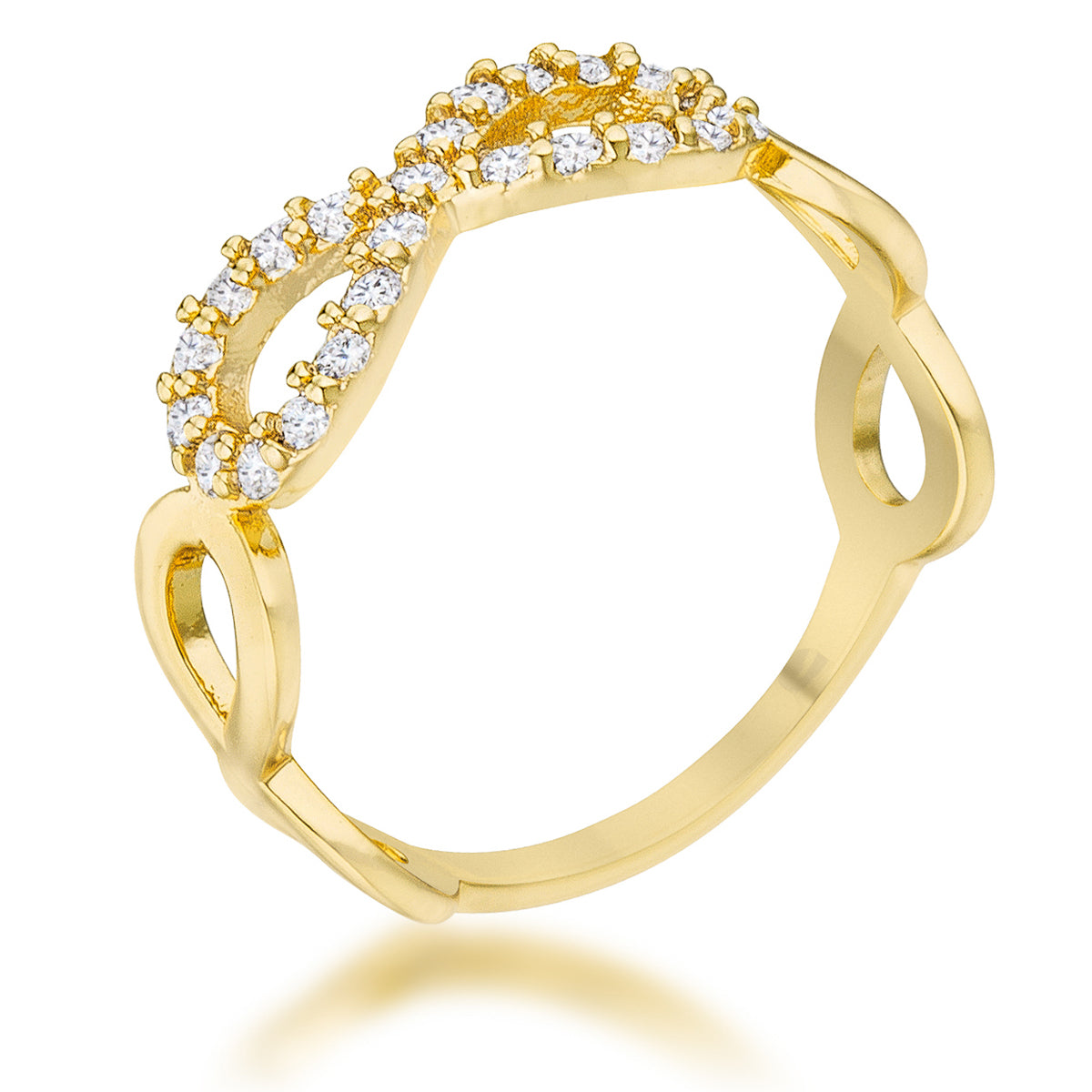 Everyday Edge Bold Icon Mina 0.35ct CZ 18k Plated Gold Infinity Ring - Friggin Jewelry Fashion