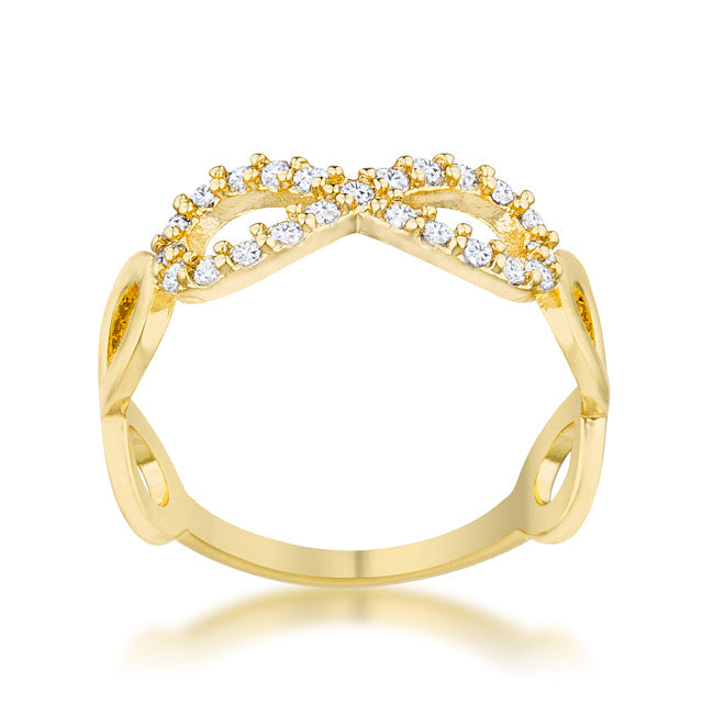 Everyday Edge Bold Icon Mina 0.35ct CZ 18k Plated Gold Infinity Ring - Friggin Jewelry Fashion