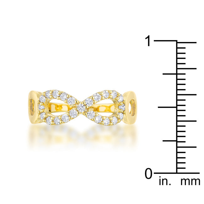Everyday Edge Bold Icon Mina 0.35ct CZ 18k Plated Gold Infinity Ring - Friggin Jewelry Fashion