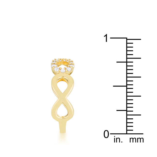 Everyday Edge Bold Icon Mina 0.35ct CZ 18k Plated Gold Infinity Ring - Friggin Jewelry Fashion