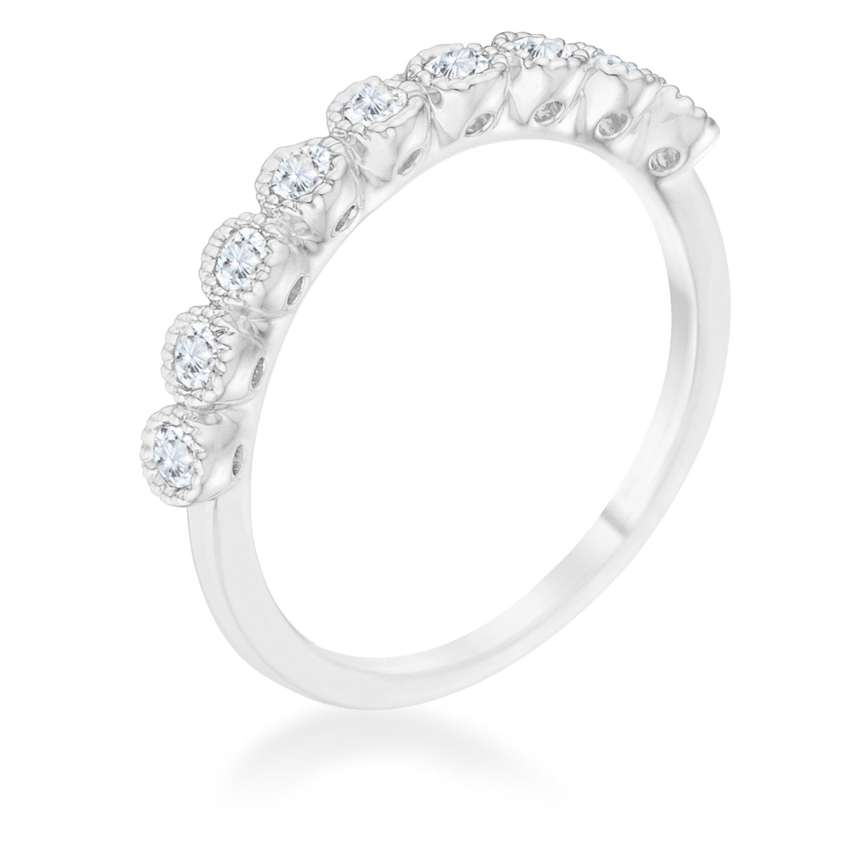 Legacy Form Studio Edit Bea 0.27ct CZ Rhodium Delicate Band - Friggin Jewelry Fashion