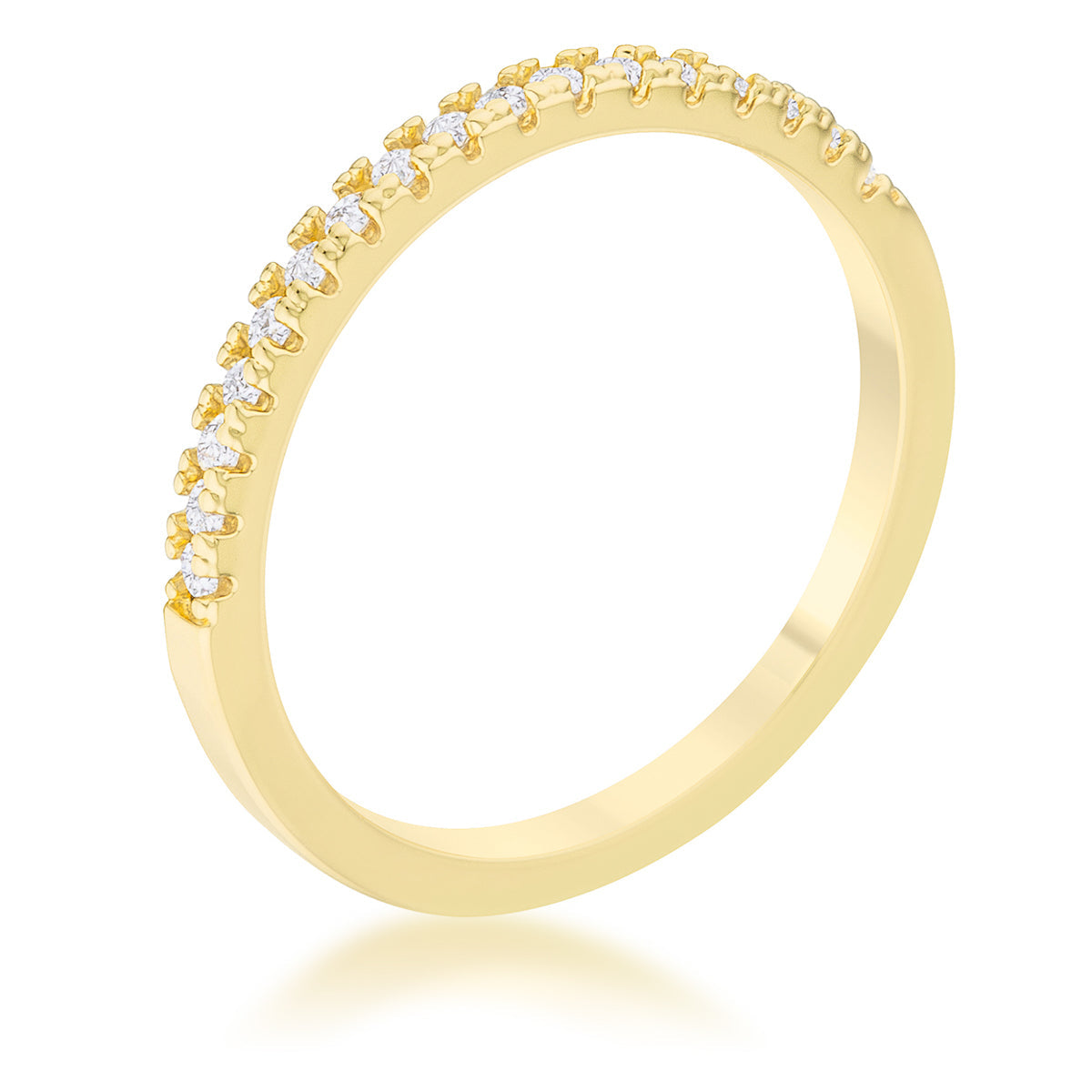 Gallery Form Modern Edit Rina 0.11ct CZ 14k Gold Delicate Band Ring - Friggin Jewelry Fashion