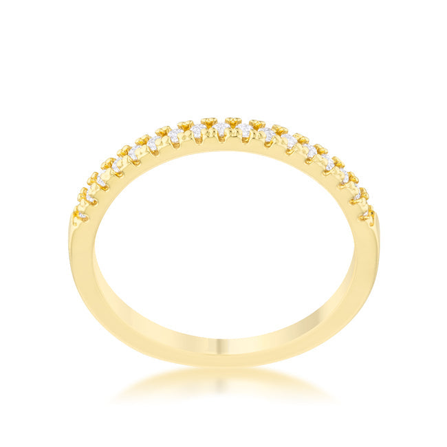 Gallery Form Modern Edit Rina 0.11ct CZ 14k Gold Delicate Band Ring - Friggin Jewelry Fashion