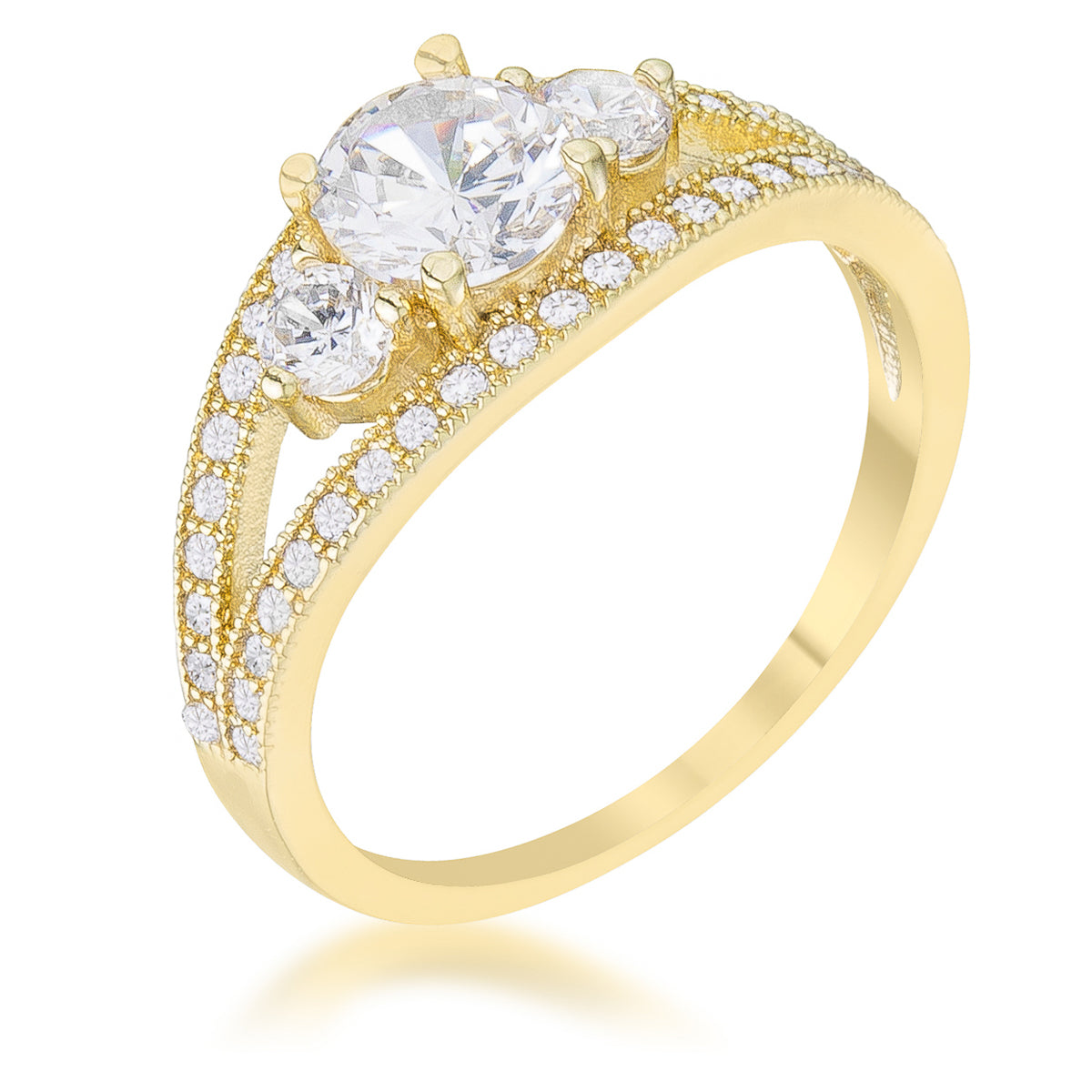 Everyday Edge Signature Icon Genna 1.1ct CZ 14k Gold Delicate Classic Ring - Friggin Jewelry Fashion